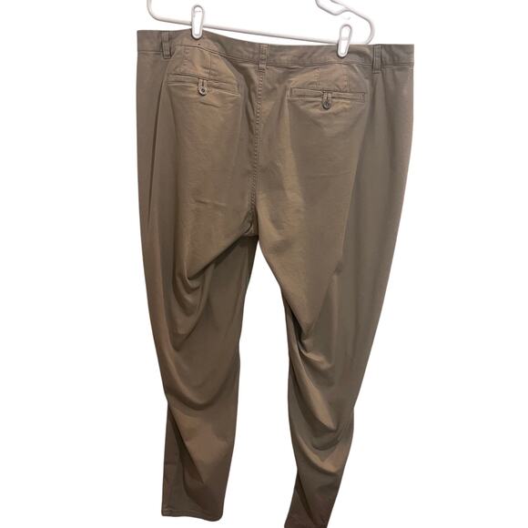 Lane Bryant Khaki Chino Flat Front Casual Straight Trouser Pants Tan Size 20 - Picture 2 of 4